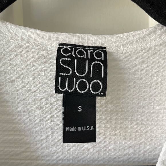 NWT Clara Sunwoo White Wrap Textured Blouse - Picture 2 of 7